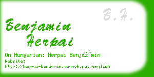 benjamin herpai business card